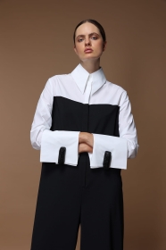 Owalne spinki do mankietów z palonego drewna