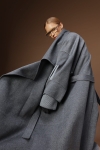 Ręcznie szyty płaszcz double z wełny z kaszmirem  